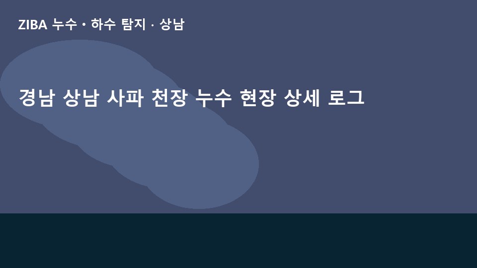 경남 상남 사파 천장 누수 현장 상세 로그